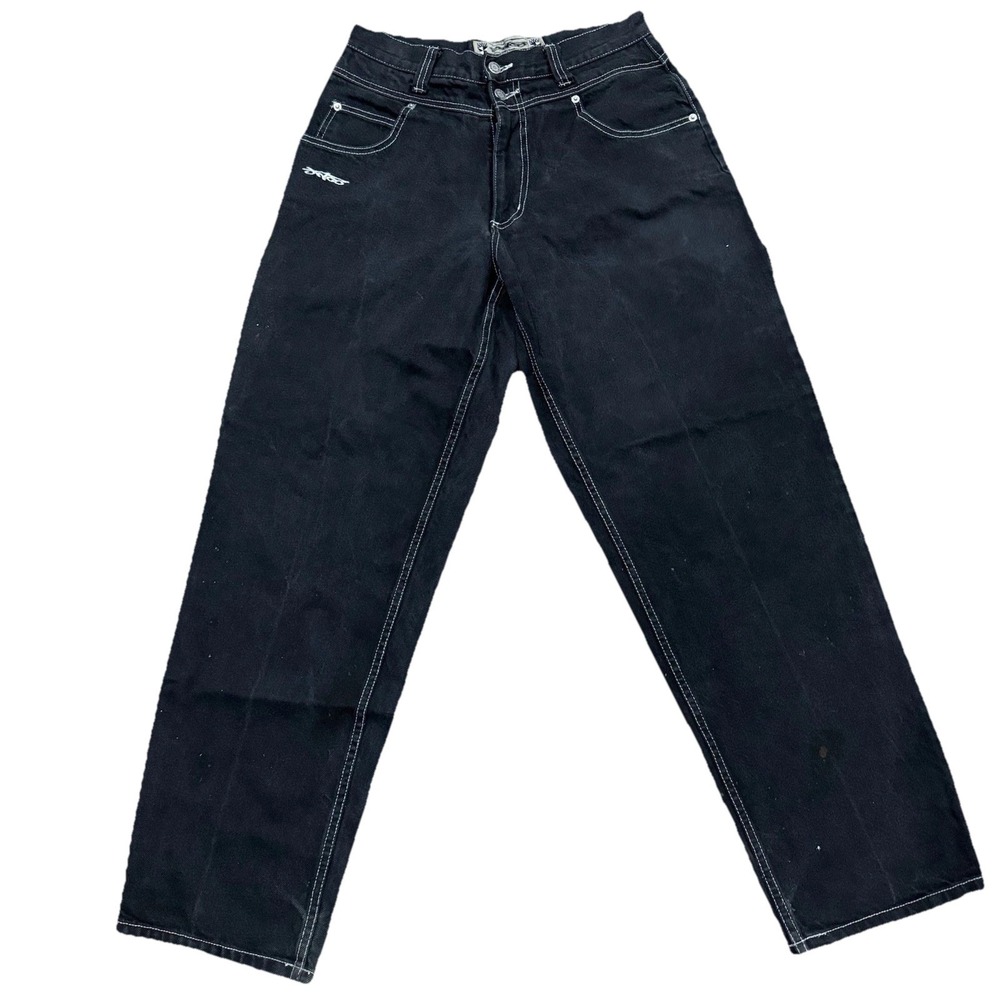 Vintage‎ JNCO Jeans W32 L32 Black Wide Leg Utility Carpenter USA Y2K Streetwear
